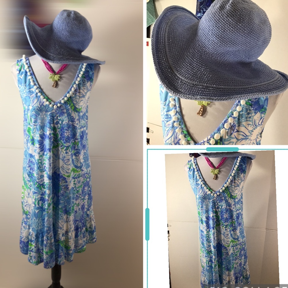 Lost River crochet crushable hat with free Lilly Pulitzer dress
